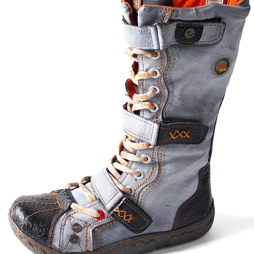 TMA EYES Black & White Strap Boot